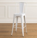 4 Pcs of Euboea Bar Stool, White, Easily stacked? Solved!