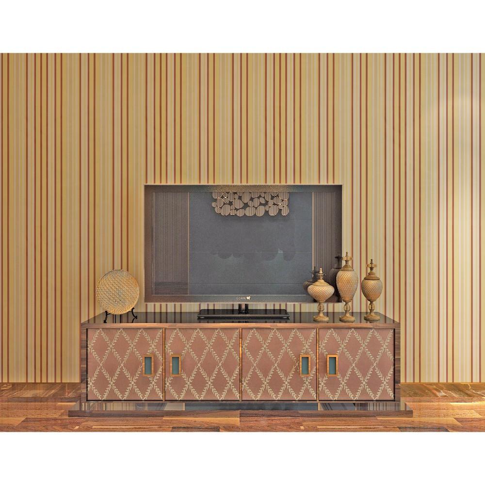 Yellow & Light Brown Stripes Wallpaper, Elegant – Idiya