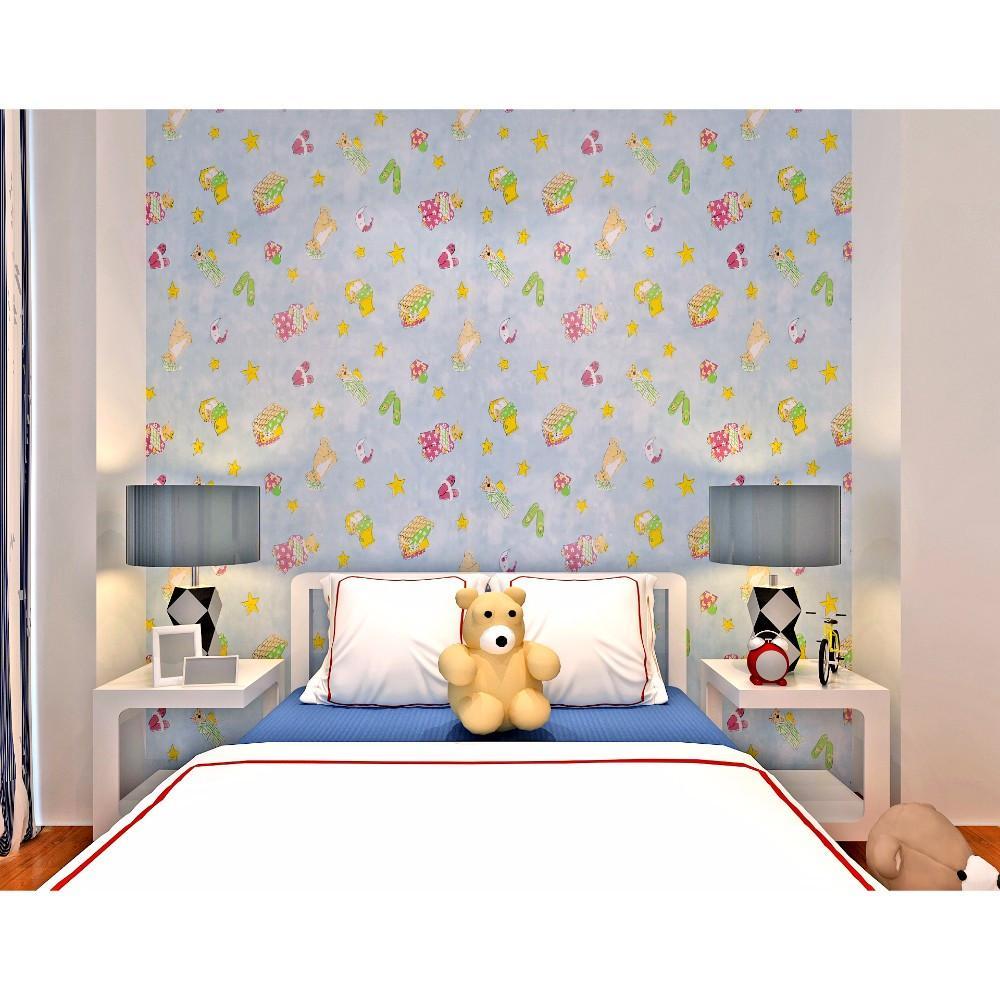 Cats and Stars on Light Blue Background Pattern Wallpaper, Cat-lover? Solved!