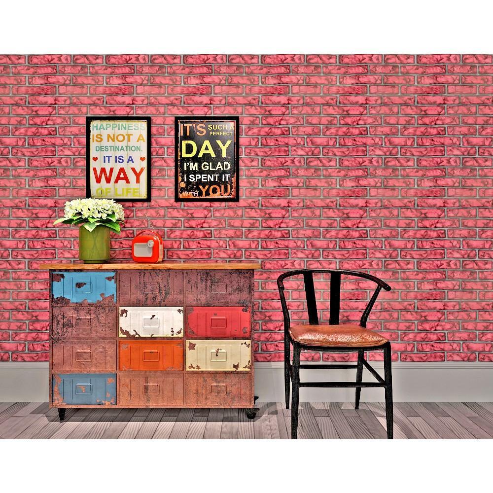 Faded Red Brick Pattern Wallpaper, Colorful? Solved by Idiya!