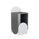 Bitlis Nightstand - Anthracite - White