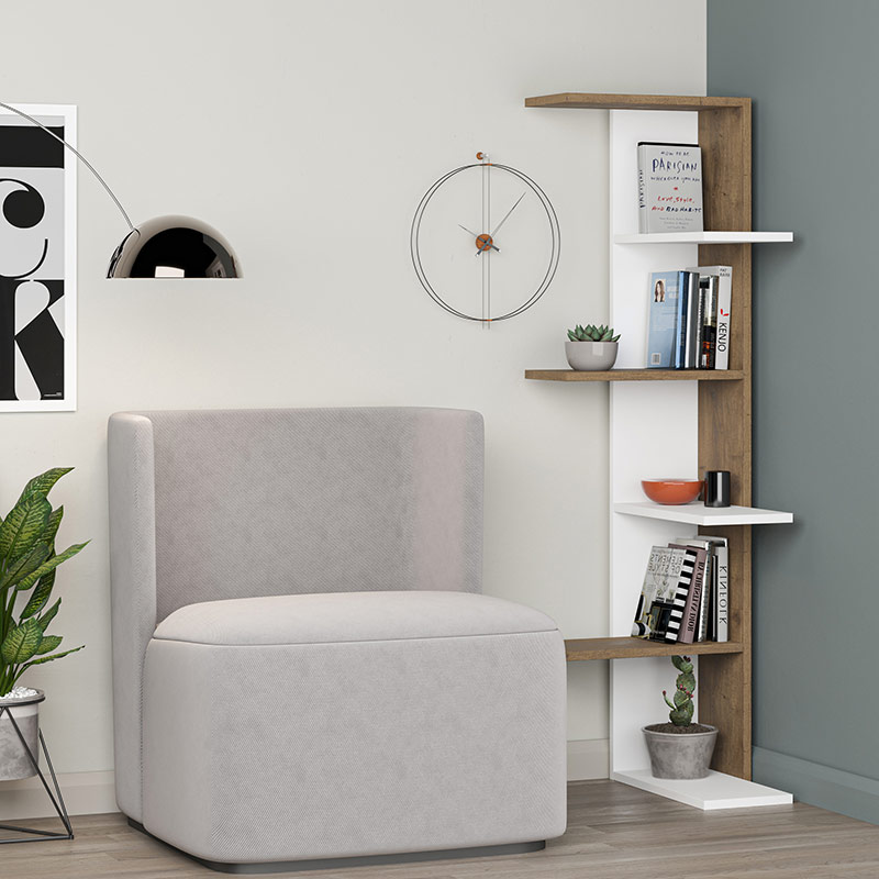 Karasu Corner Bookcase - White - Hitit, Stylish? Solved!
