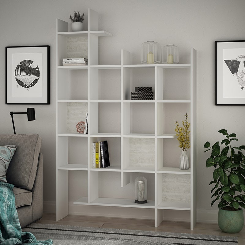 Ceyhan Bookcase - White - Ancient White, Stylish? Solved!