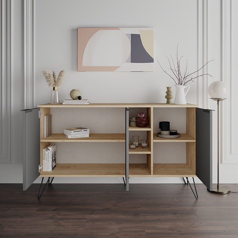 Tire Console - Oak - Anthracite, Ample space? Solved!