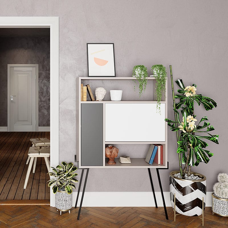 Erzincan Working Table - Light Mocha - White - Anthracite, Flexibility? Solved!
