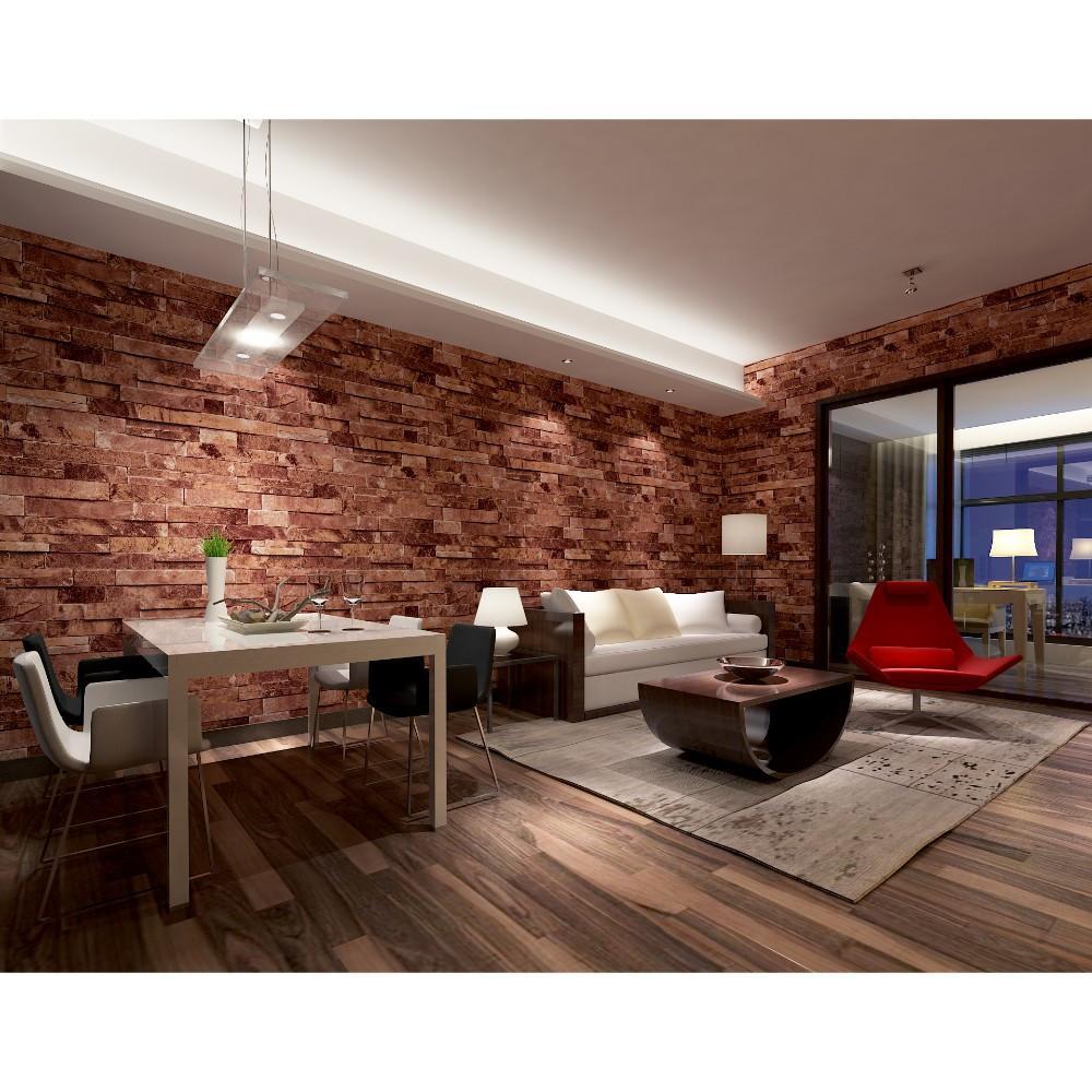 3D Faded Red and Beige Tiles Pattern Wallpaper, Modern? Solved!