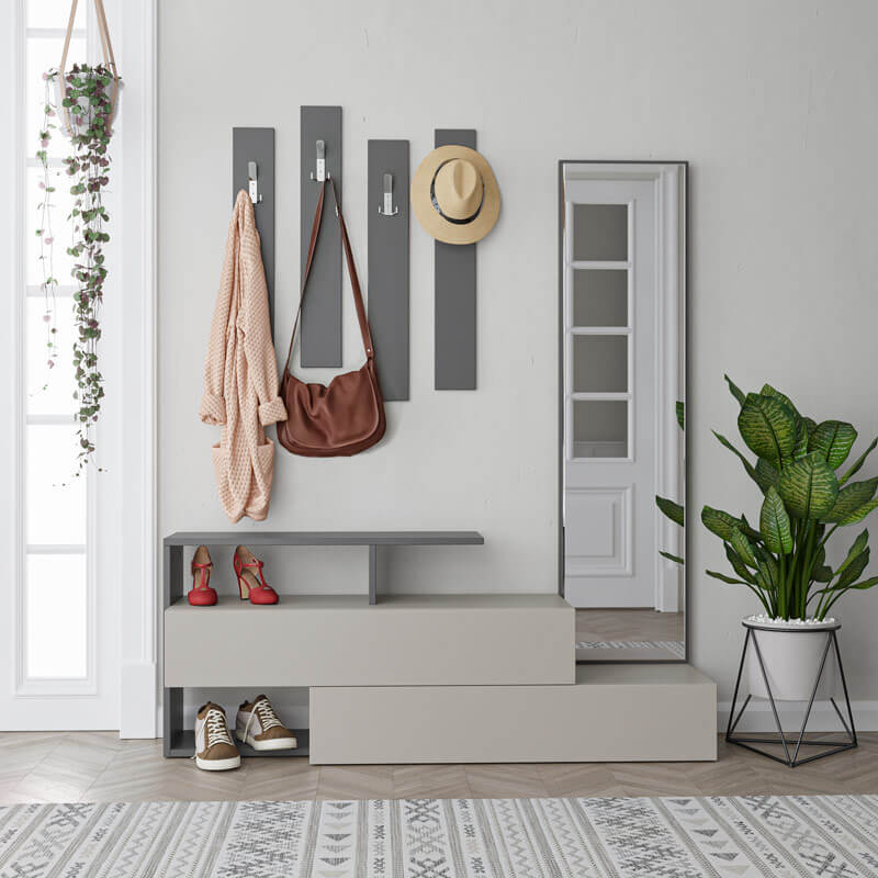 Midyat Hall Stand - Light Mocha - Anthracite, Timeless Look? Solved!