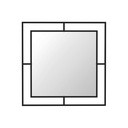 Silifke Mirror , Black,58x58cm