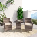 Burgas 3Pcs Pe Rattan Outdoor Sofa Set, Nature Colour, Charming? Solved!