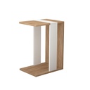 Elazıg C Table Oak & White Modern Side Table