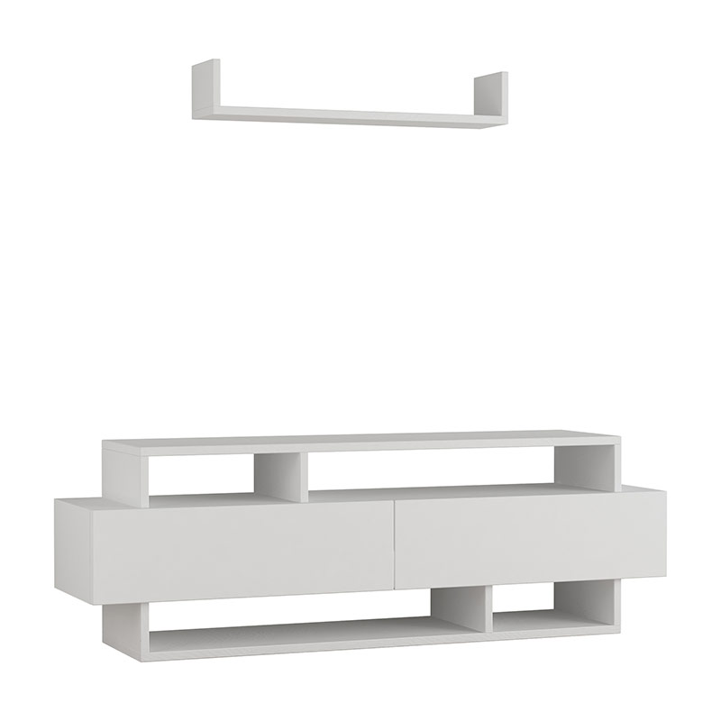 Mugla Tv Stand - White Modern Entertainment Unit