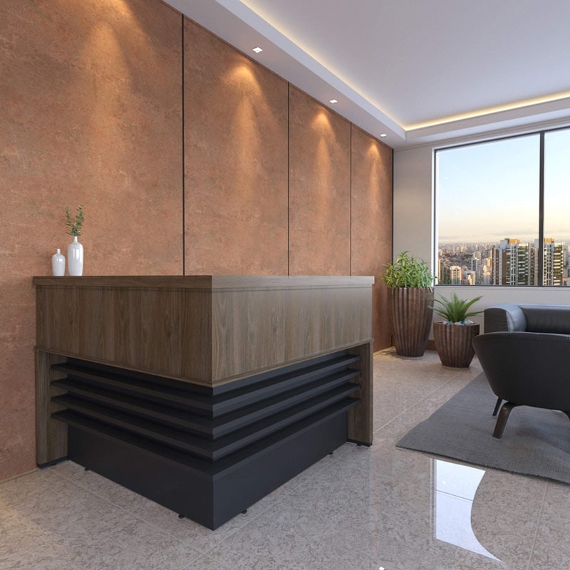  Alvorada Reception Desk II - Charuto/ Black, WelcomeDesk? Solved!