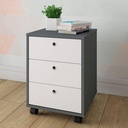 Sinop 3 Drawer Office Cabinet Grey White Storage Unit Home Office