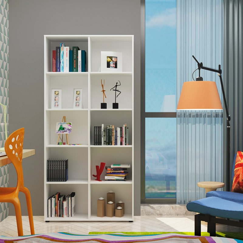  Itaborao Bookcase, White, Modern? Solved!
