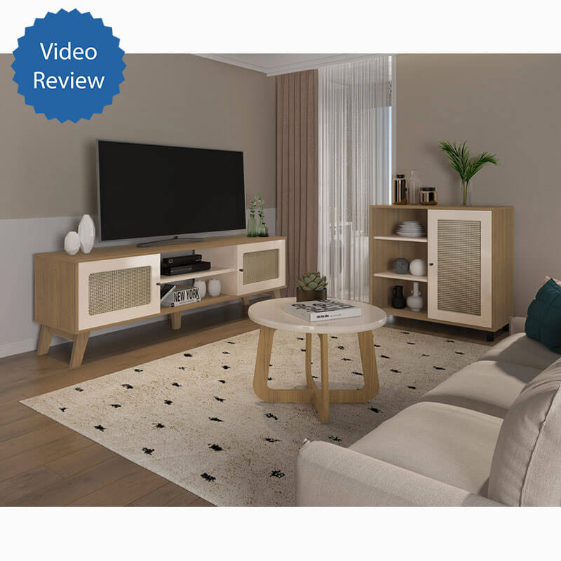 Jundiai Coffee Table - Off White/ Oak, Elegant? Solved!