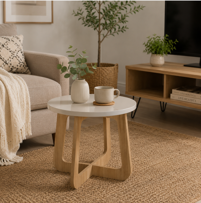 Jundiai Coffee Table - Off White/ Oak,