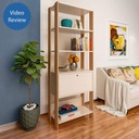 Paulista Bookcase - Off White/ Oak, Ample Space? Solved!