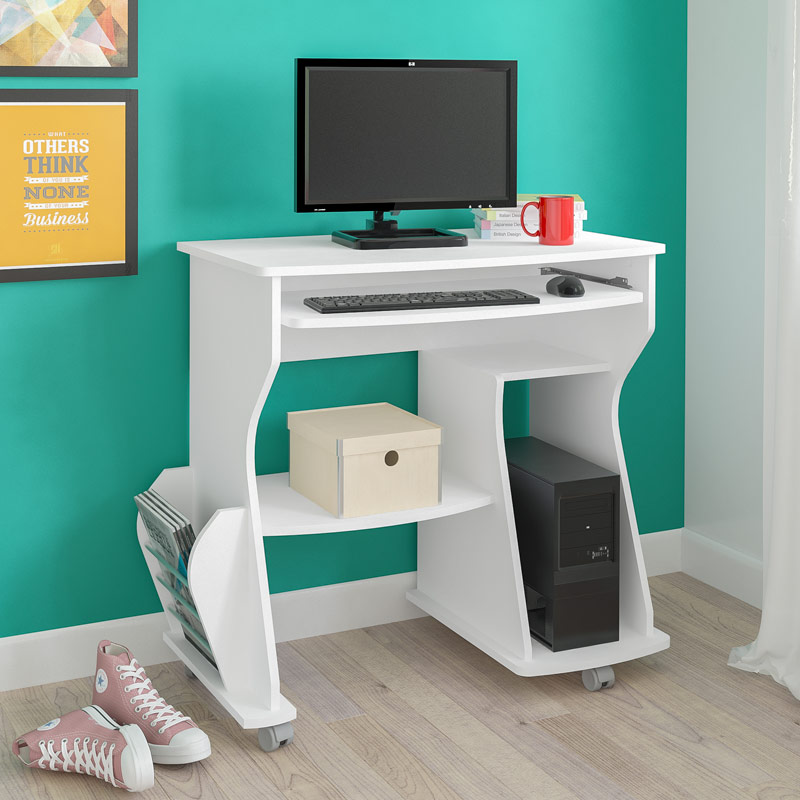 Sao Vicente Computer Table - White, Modern? Solved!