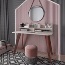 Santa Maria Desk - Off White/ Cedar, Visual charm? Solved!