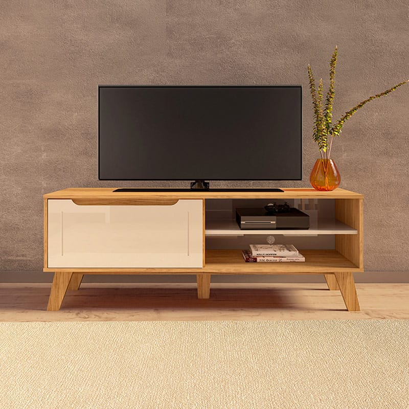 Belo Horizonte Tv Stand - Oak/ Off White, Classy? Solved!