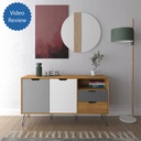 Sao Paulo Buffet - Oak / Graphite / White / Silver, Sleek presence? Solved!