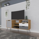 Sao Paulo Tv Stand - Oak / Graphite / White / Silver, Stylish design? Solved!