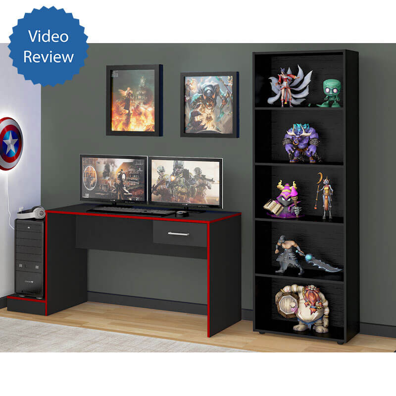 Limeira Desk - Black/ Red, Smooth surface? Solved!