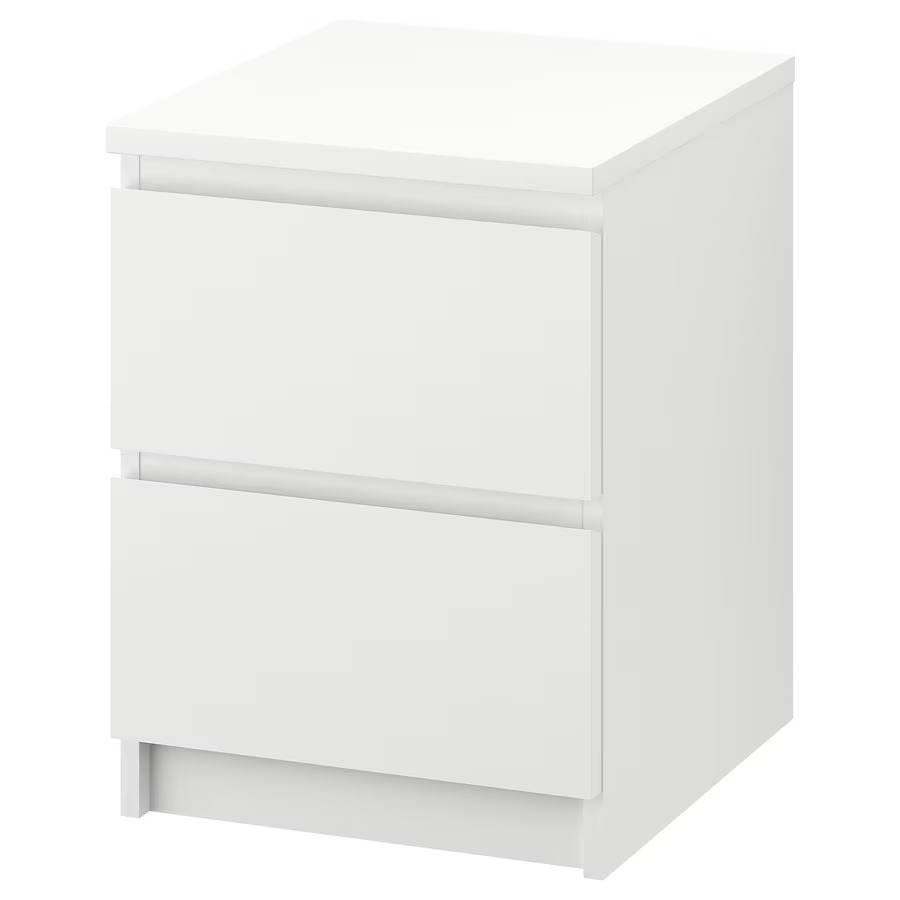MALM Bedside Table, Chest of 2, White