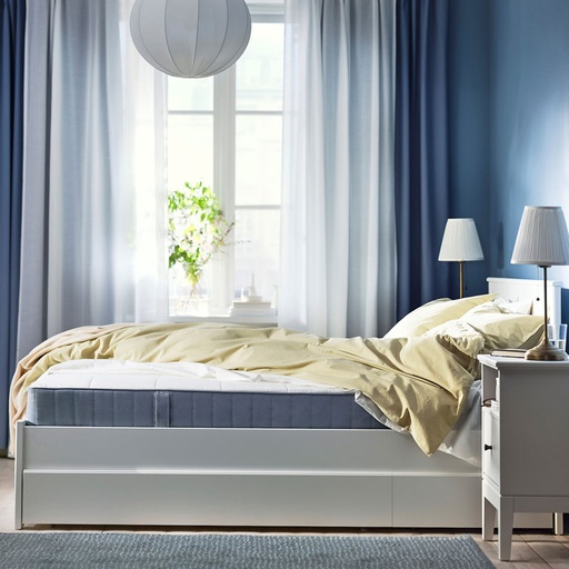 IKEA VESTMARKA Sprung mattress, extra firm/light blue, 150x200 cm,queen size, Comfy? Solved!