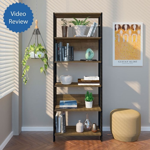 Garanhuns Bookcase 5 Niches - Pine/ Black, Classy? Solved!