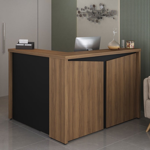Resende Reception Desk - Nogal/ Black, Uncommon? Solved!
