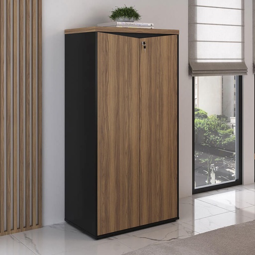 Resende 2 Doors Cabinet - Nogal/ Black, Ample Space? Solved!