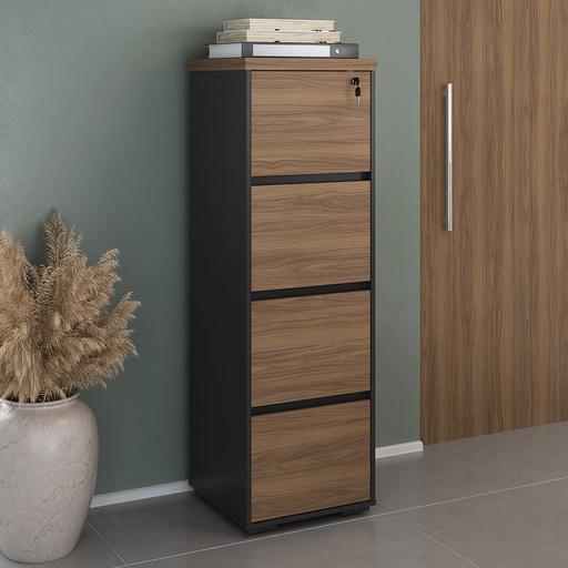 Resende 4 Drawers File Cabinet - Nogal/ Back, Elegance? Solved!