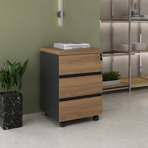 Resende Chest Of 3 Drawers - Nogal/ Black, Security and convenience? Solved!