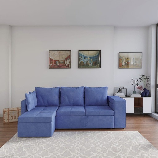 Gangtok L Shape Sofa Bed, Blue, Versatile? Solved!