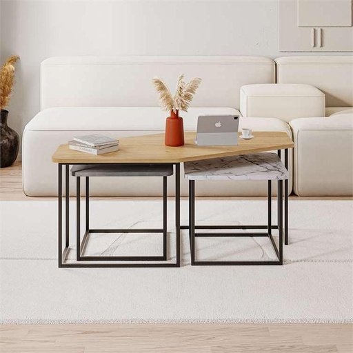 Goynuk OAK - RETRO GREY - CARRARA COFFEE TABLES, Latest? Solved!