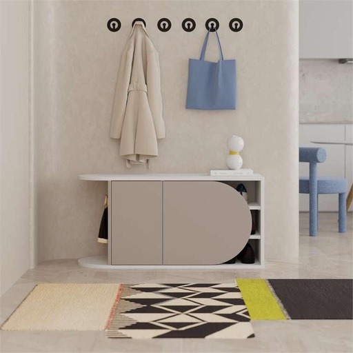 Keciborlu WHITE - LIGHT MOCHA SHOE STORAGES, Wide space? Solved!
