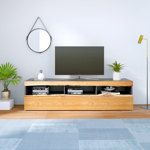 Quebec TV Stand, Grey, Minimal style? Solved!
