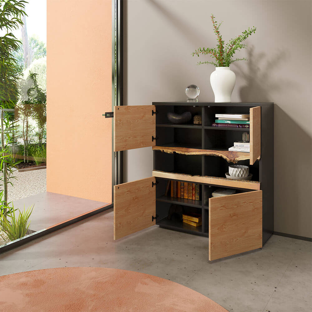 Quebec High Cabinet, Grey, Style and functionality? Solved!