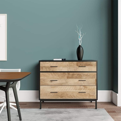 Fresno Sideboard, Oak and Black, Ample Storage? Solved!