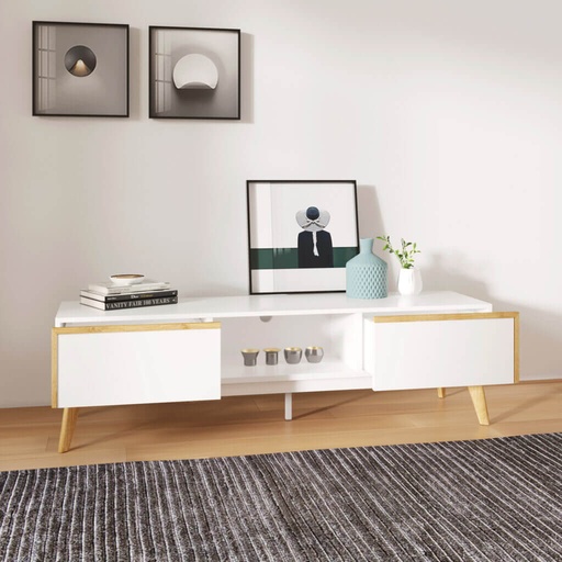 Michigan TV cabinet, TV stand White, Stylish charm? Solved!