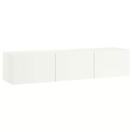 BESTA TV Bench with Doors, White, Lappviken White,180X42X38cm