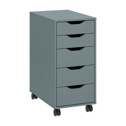 ALEX Drawer Unit on Castors Grey-Turquoise, Black 36X76 cm