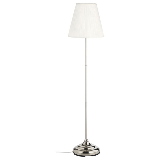 IKEA Arstid Floor Lamp, Nickel-Plated, White