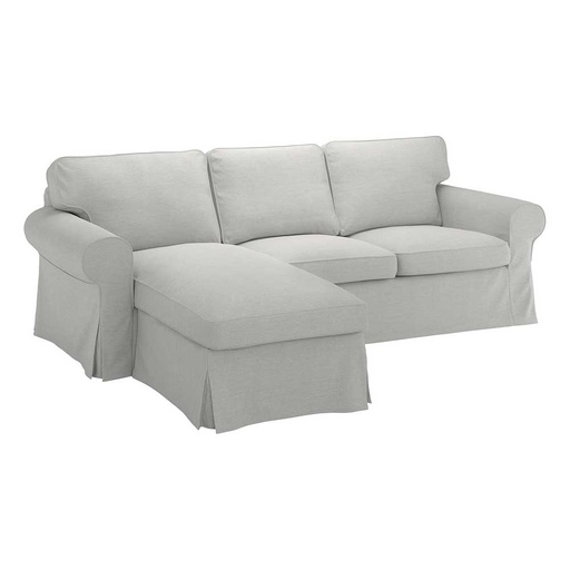 EKTORP Cover 3-seat Sofa W Chaise Longue, Orrsta Light Grey