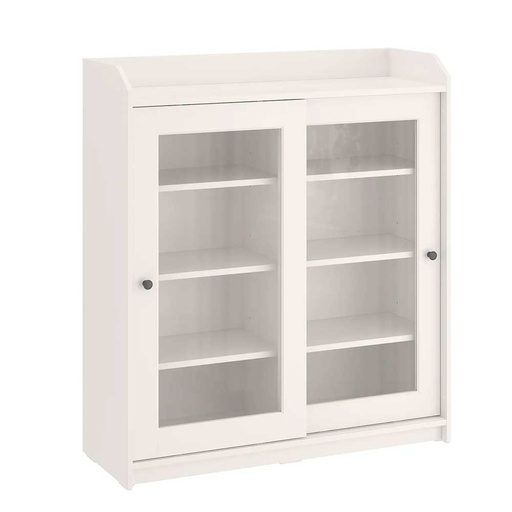 HAUGA Glass-Door Cabinet White 105X116 cm