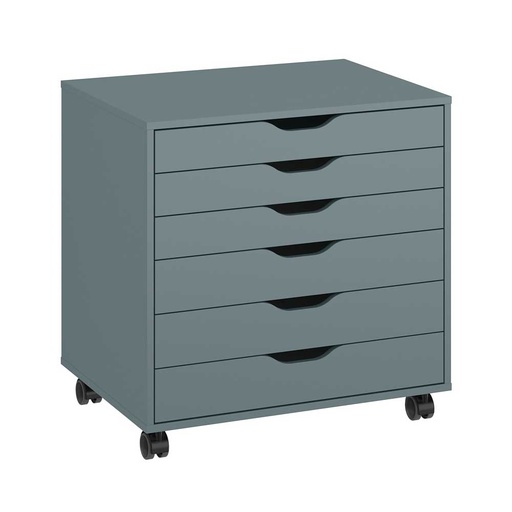 ALEX Drawer Unit on Castors Grey-Turquoise 67X66 cm