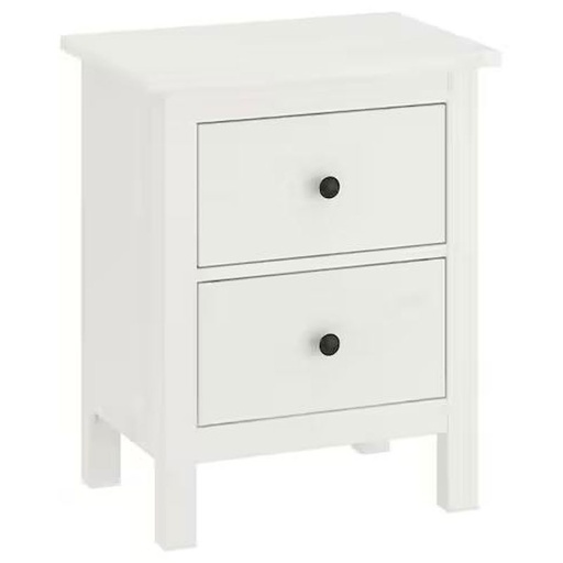 HEMNES Chest of 2 Drawers, White Stain,54x66 cm