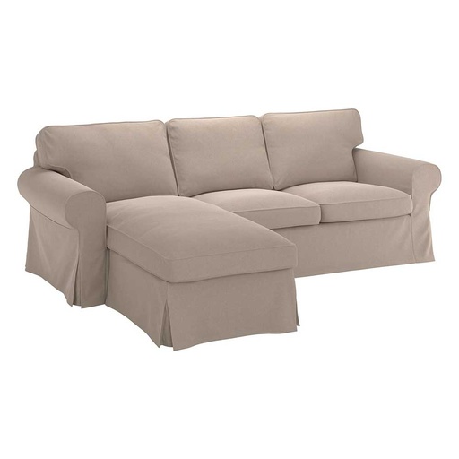 EKTORP Cover 3-seat Sofa W Chaise Longue, Tallmyra Beige