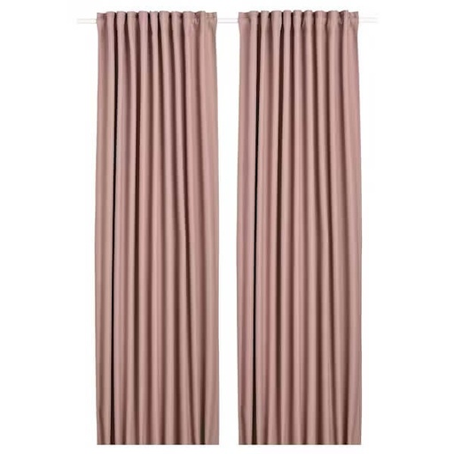 ANNAKAJSA Room Darkening Curtains, 1 Pair, Pink 145X250 cm
